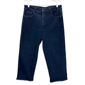 Universal Standard Straight Leg Cropped Jeans Dark Wash 12